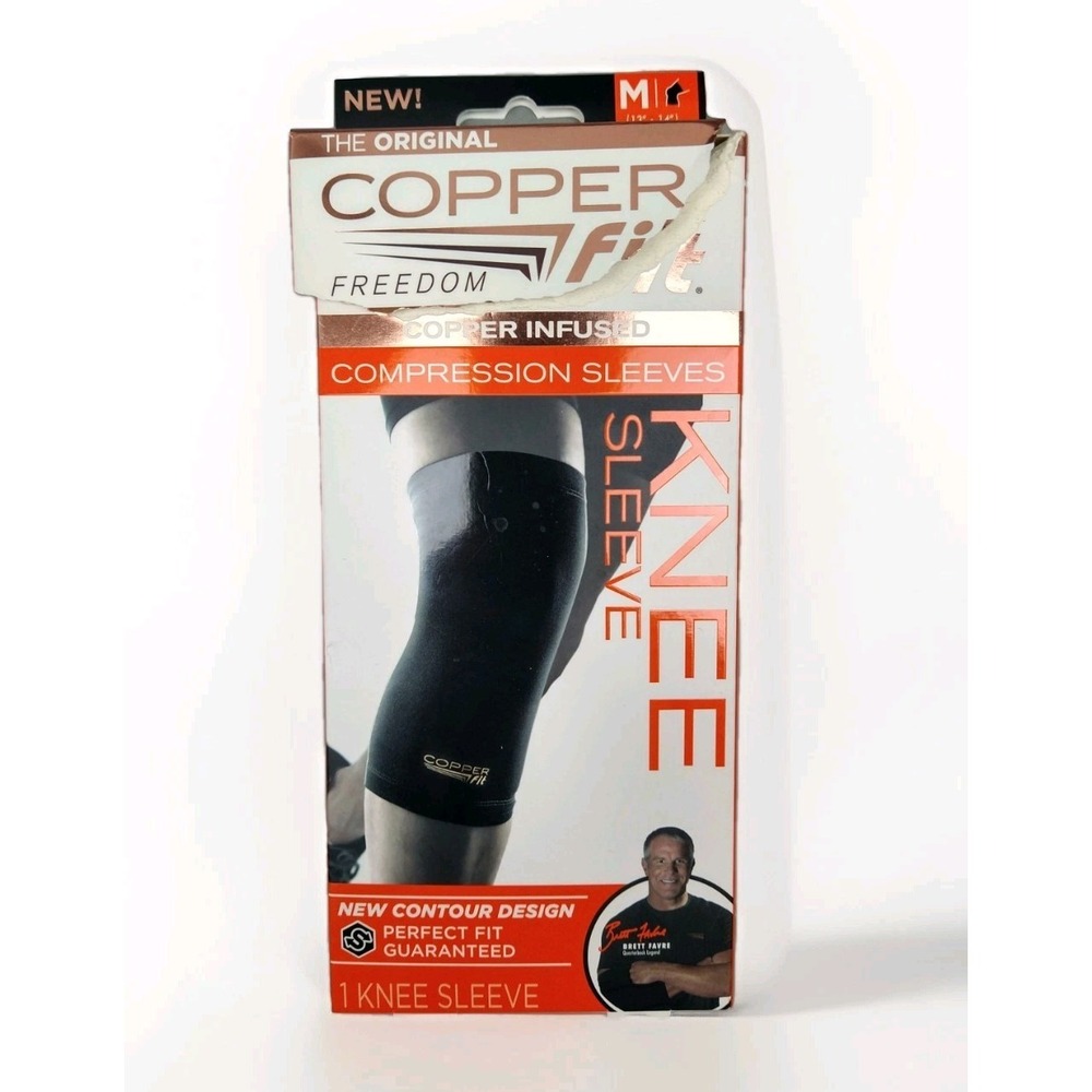 Copper Fit Freedom Cooper Infused Compression‎ Knee Sleeve Medium Unisex 13"-14"